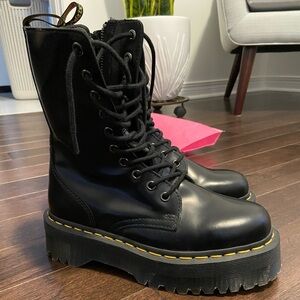 New dr martens 10 eye jadon hi boots in black size 38